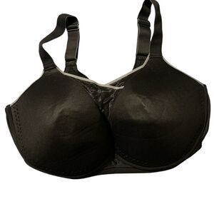 Livi Active Lane Bryant 44G Molded Underwire Sports Bra Black Gray High Impact